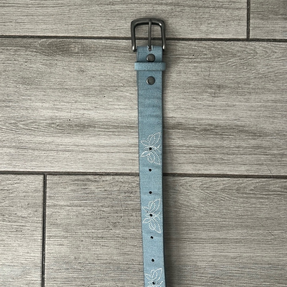 A.Lab Denim Belt with Bedazzled Butterflies O/S NWOT